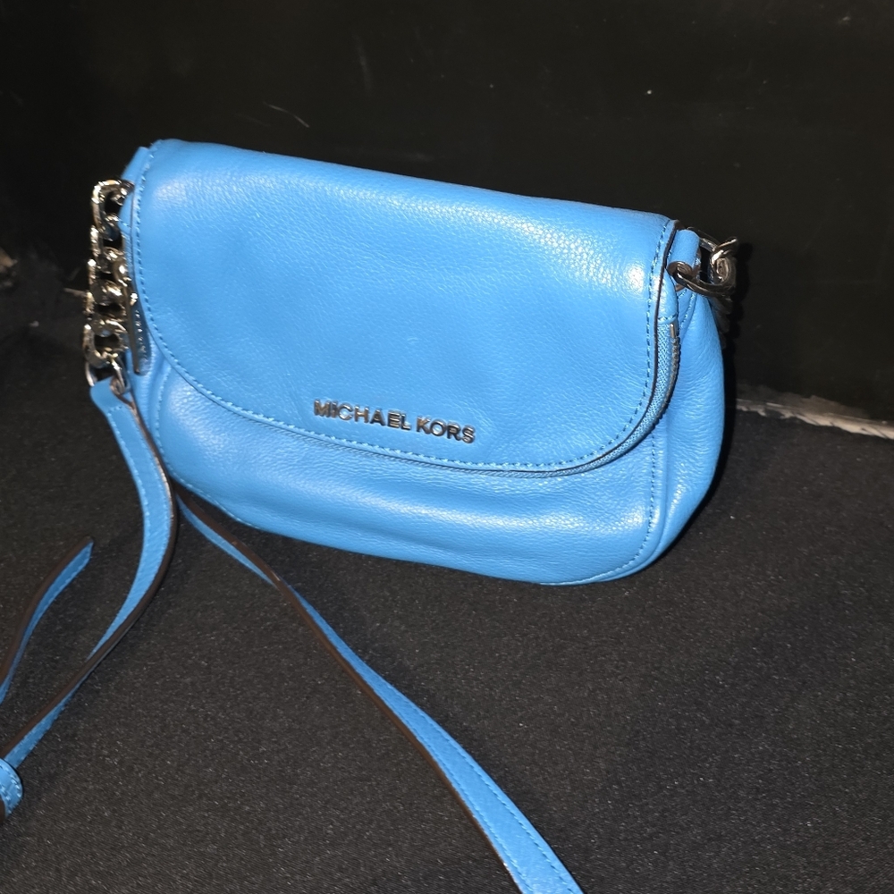 Michael Kors Blue Leather Crossbody Bag